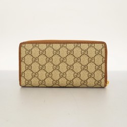 Gucci Long Wallet GG Supreme Horsebit 621889 Leather Brown Women's