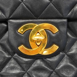 Chanel Shoulder Bag Deca Matelasse Lambskin Black Women's