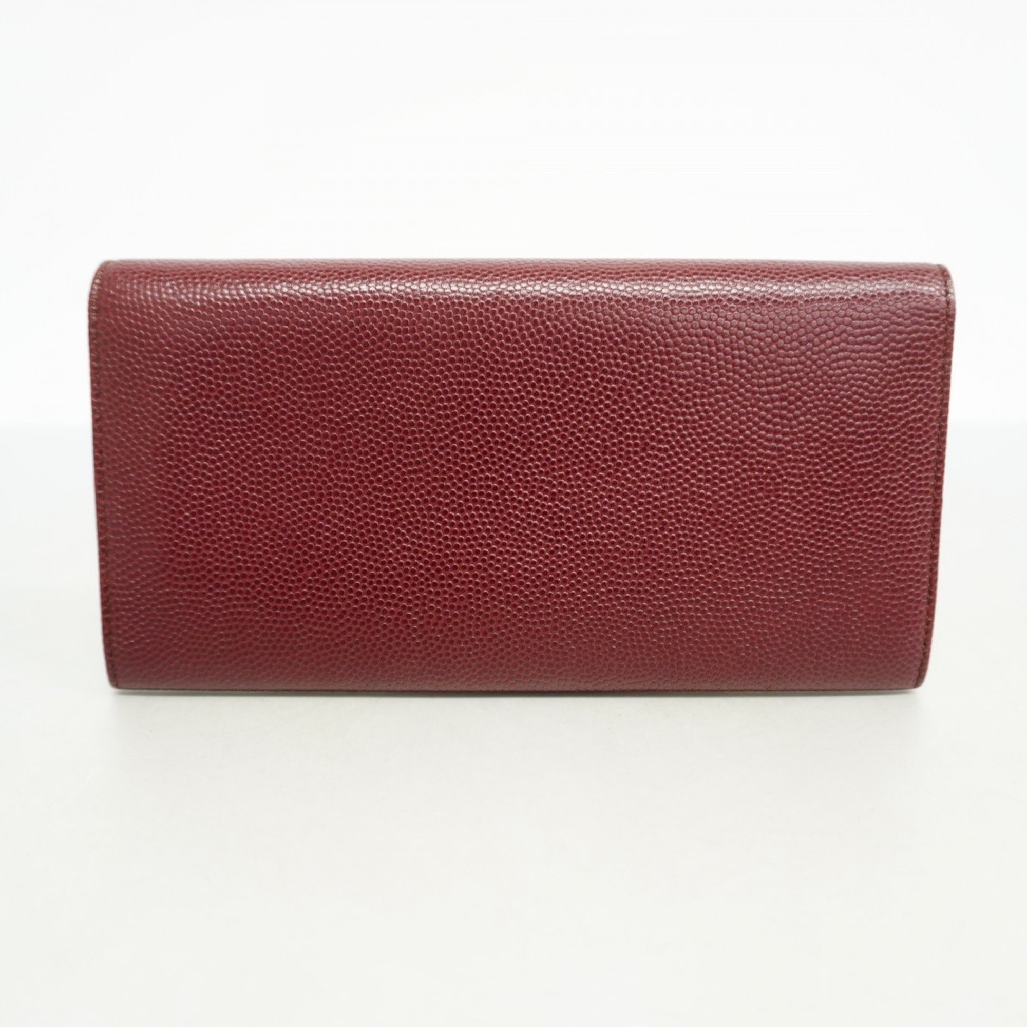 Salvatore Ferragamo Long Wallet Gancini Leather Bordeaux Women's