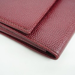 Salvatore Ferragamo Long Wallet Gancini Leather Bordeaux Women's