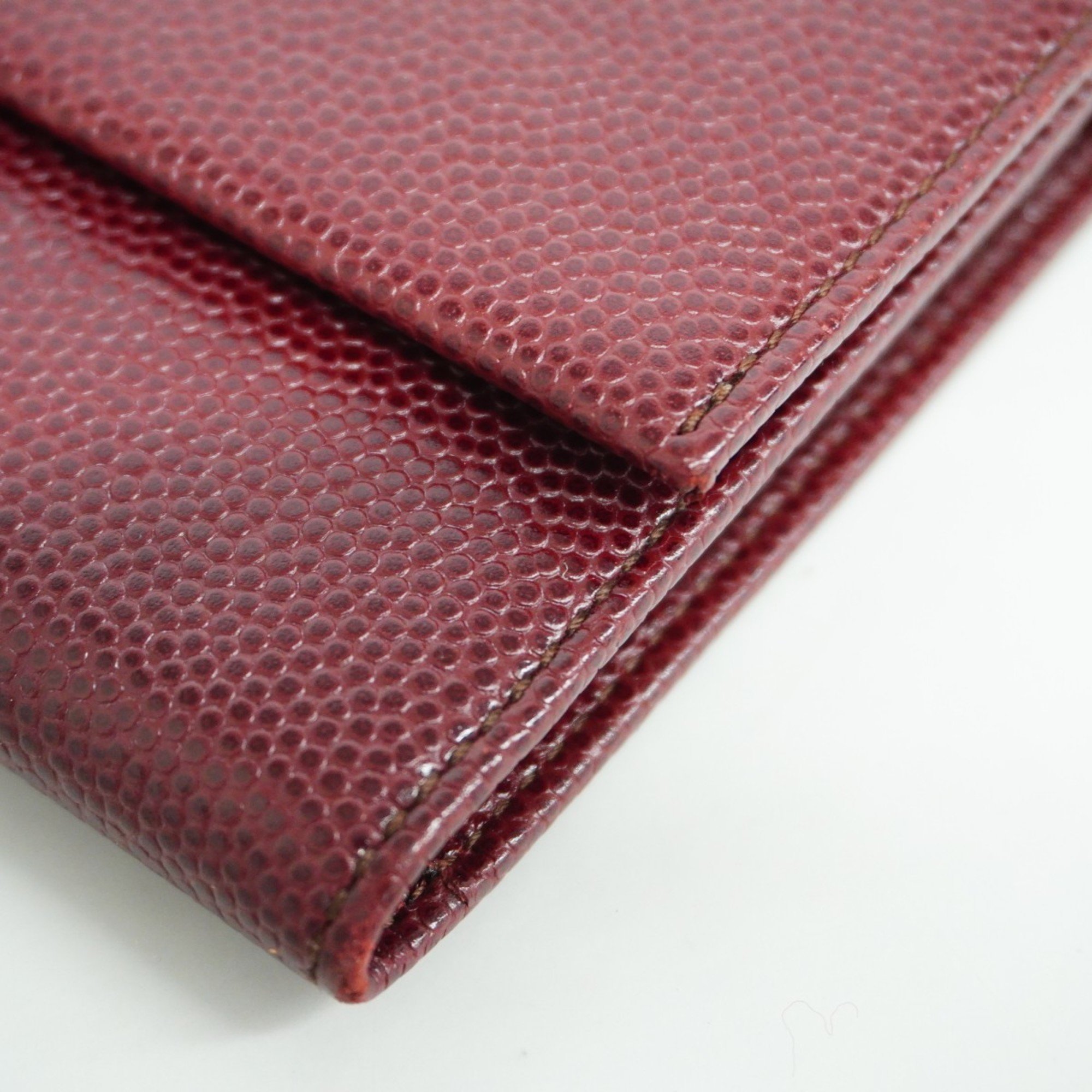 Salvatore Ferragamo Long Wallet Gancini Leather Bordeaux Women's