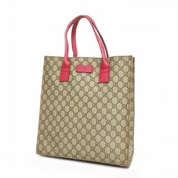 Gucci Tote Bag GG Supreme 91249 Brown Pink Ladies