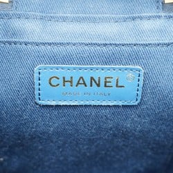 Chanel Vanity Bag Denim Blue Women's