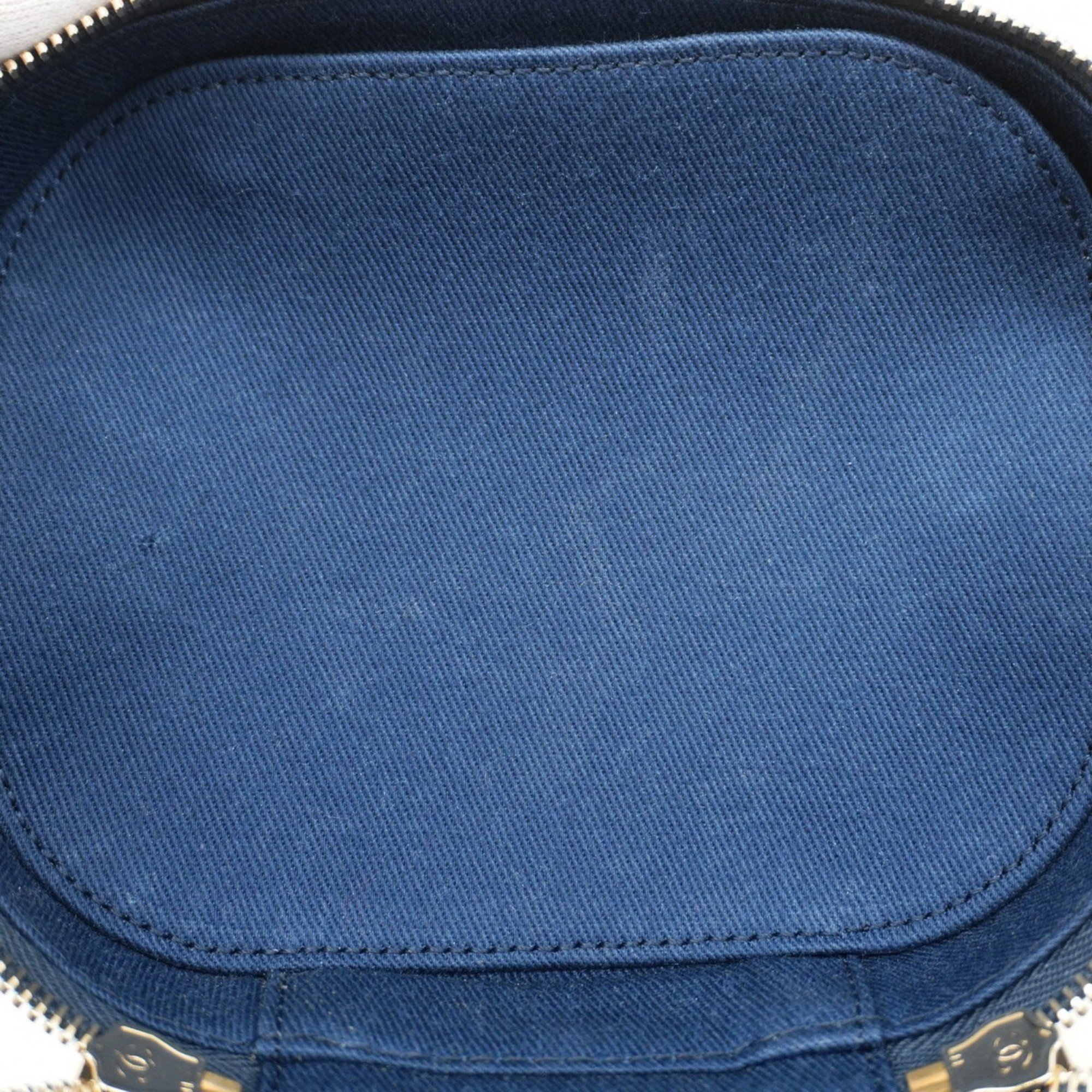 Chanel Vanity Bag Denim Blue Women's