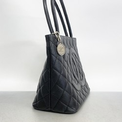 Chanel Tote Bag Reproduction Caviar Skin Black Women's