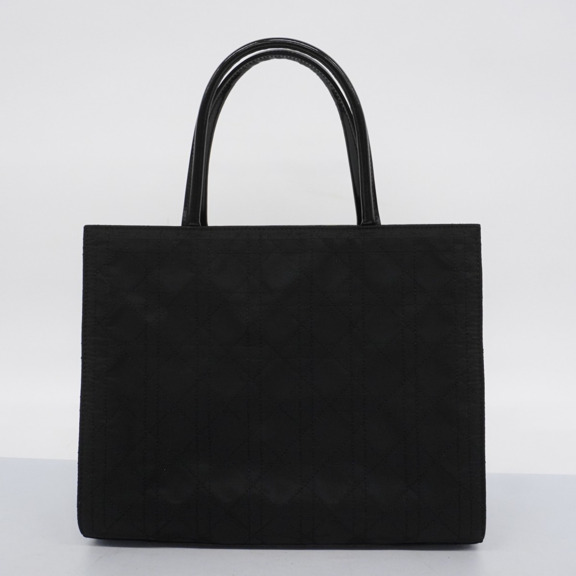 Christian Dior Tote Bag Cannage Nylon Black Women's