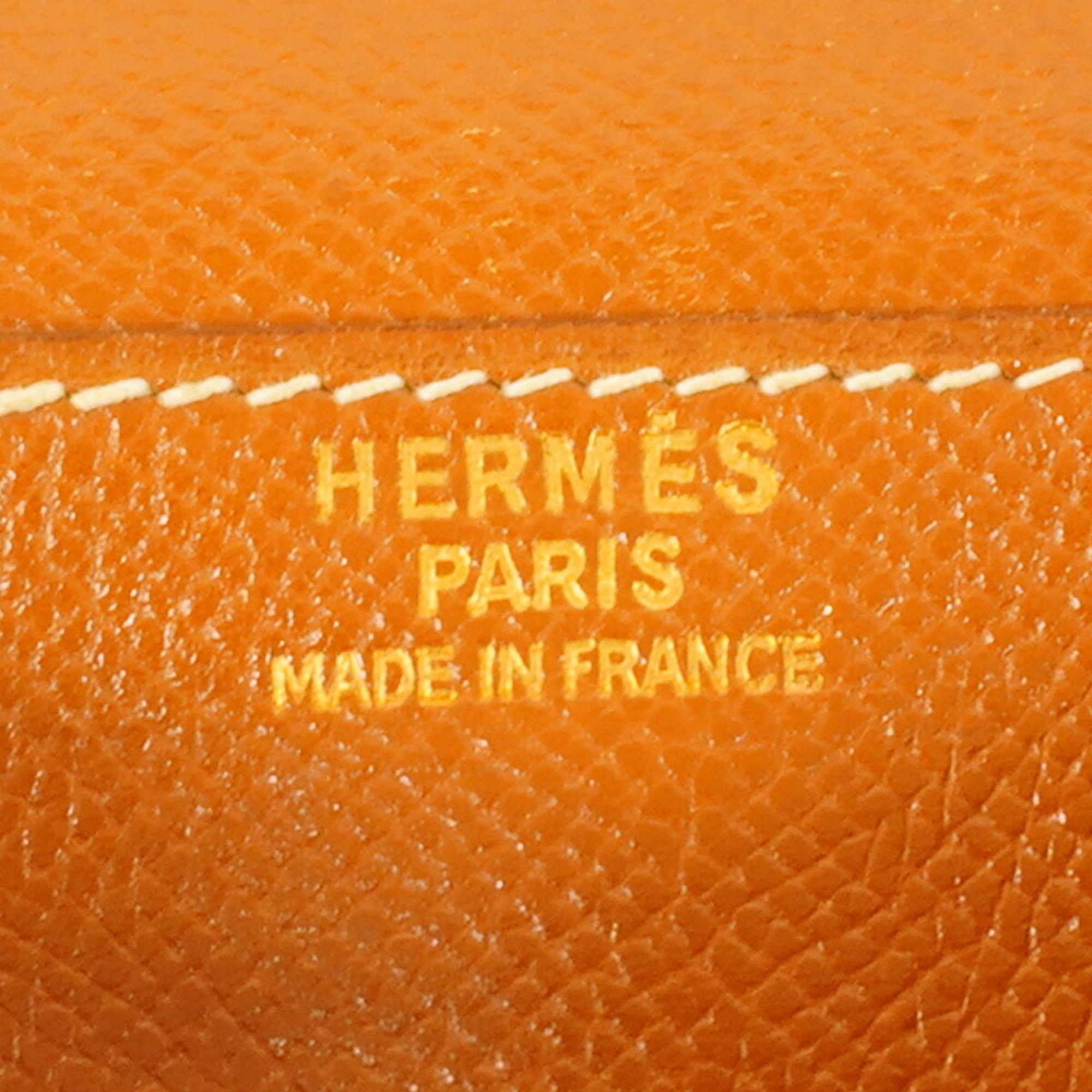 Hermes Shoulder Bag Sac A Depeche DPLG Cushvel Gold 〇R Engraved Ladies