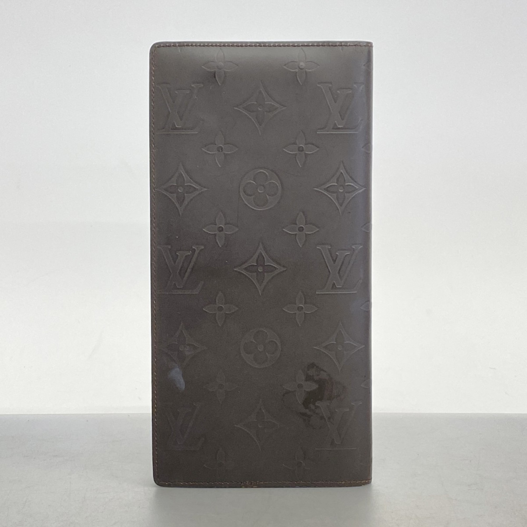 Louis Vuitton Long Wallet Monogram Glace Portefeuille Double M66480 Cafe Men's