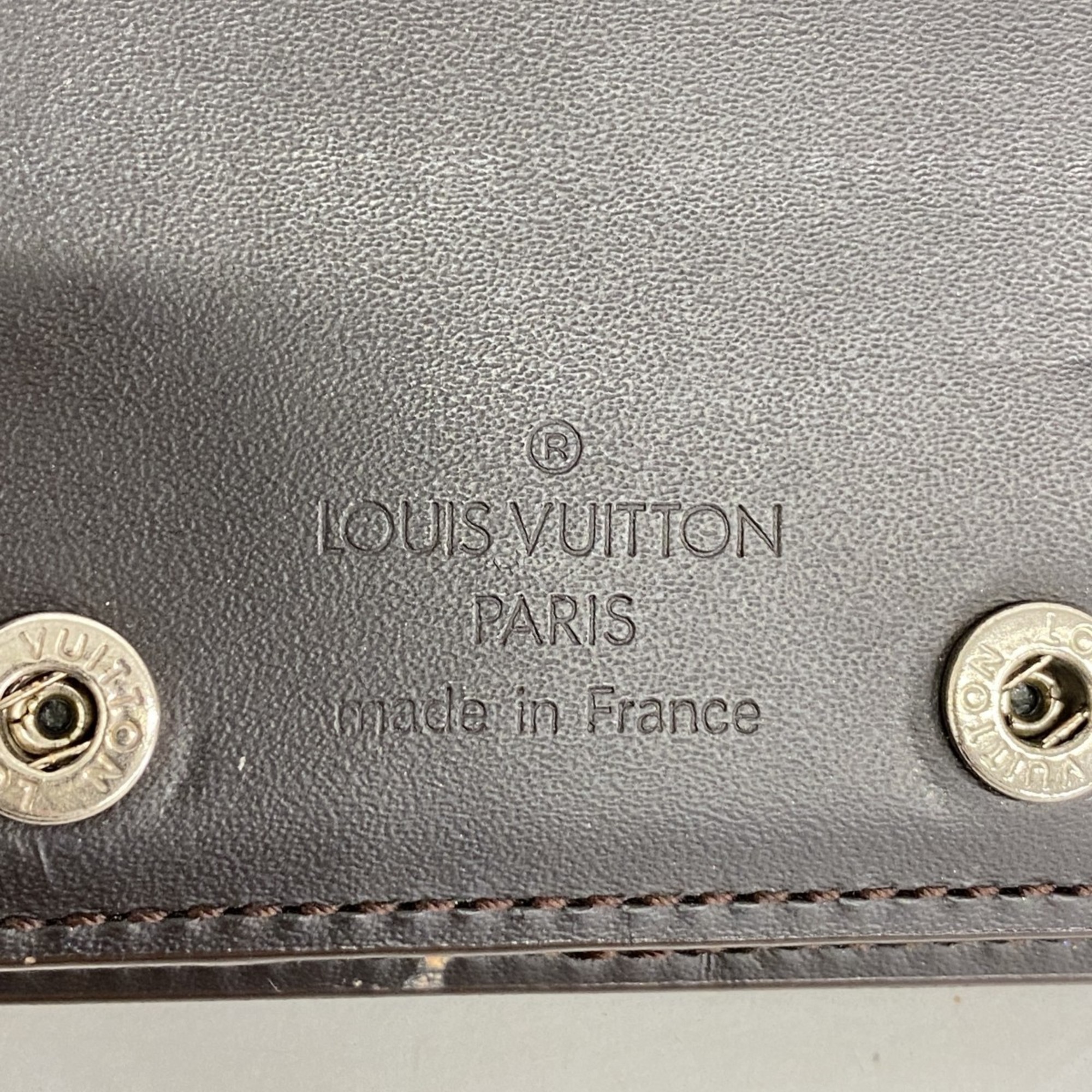 Louis Vuitton Long Wallet Monogram Glace Portefeuille Double M66480 Cafe Men's