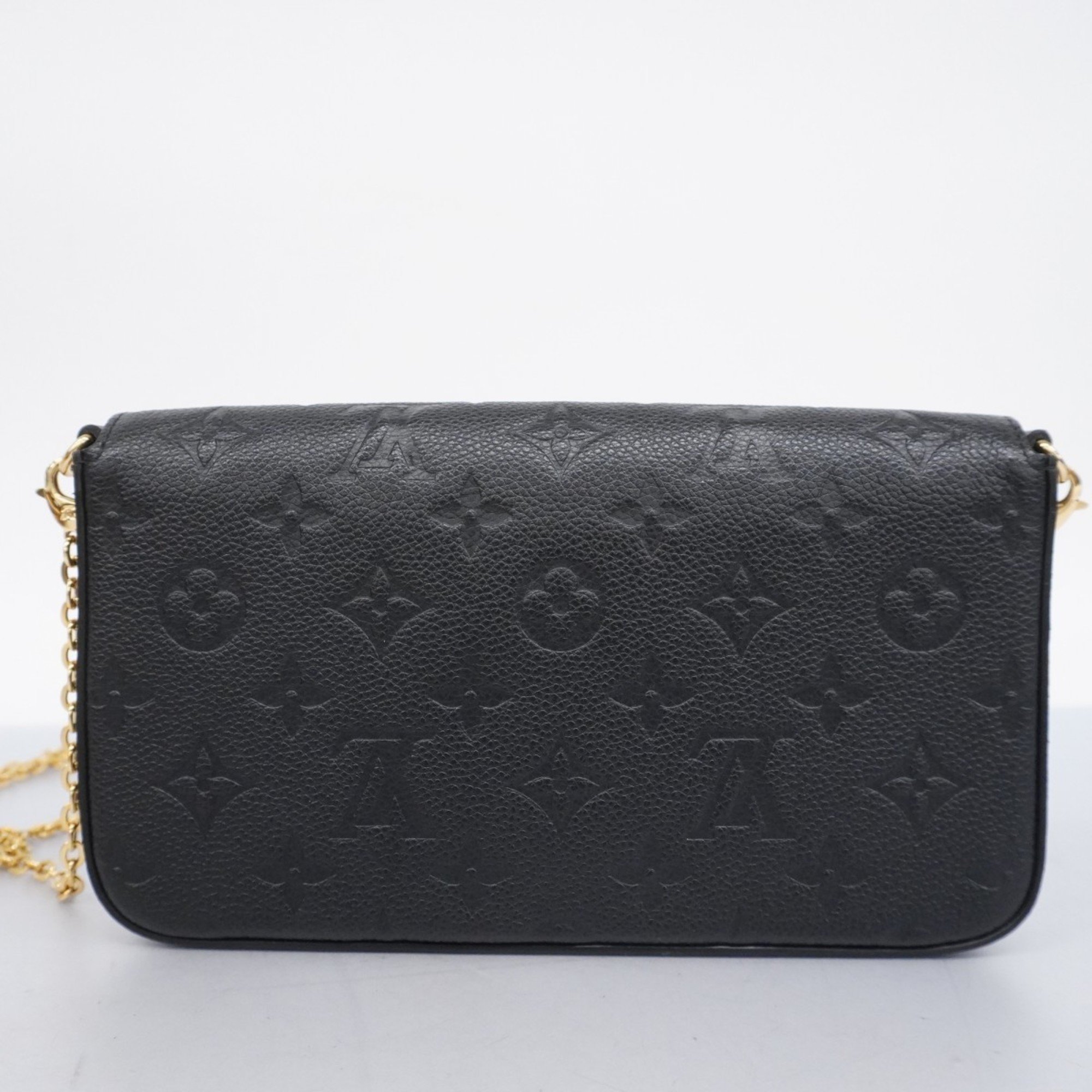 Louis Vuitton Shoulder Wallet Monogram Empreinte Pochette Felicie M64064 Noir Ladies