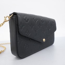 Louis Vuitton Shoulder Wallet Monogram Empreinte Pochette Felicie M64064 Noir Ladies