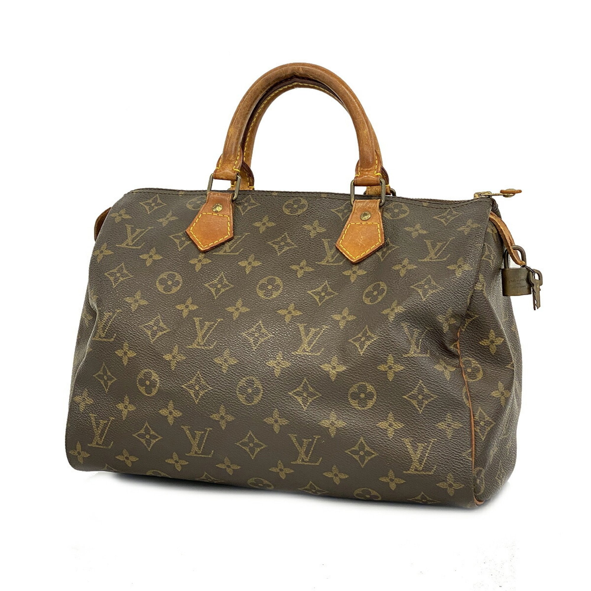 Louis Vuitton Handbag Monogram Speedy 30 M41108 Brown Ladies