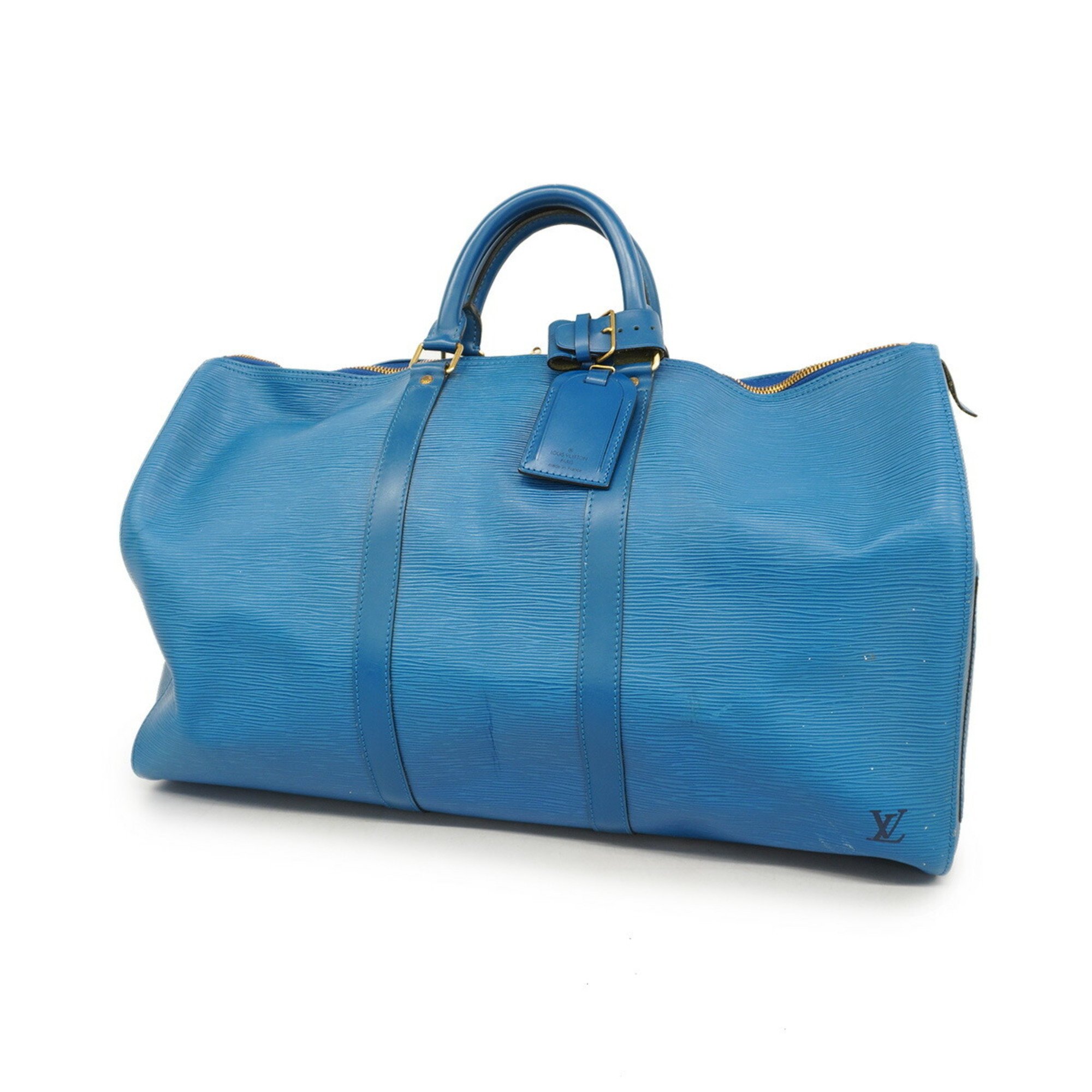 Louis Vuitton Boston Bag Epi Keepall 50 M42965 Toledo Blue Men's Women's