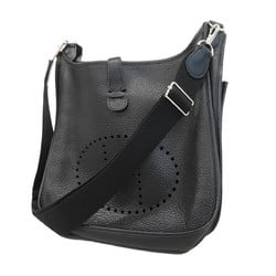 Hermes Shoulder Bag Evelyn 3GM Taurillon Clemence Black O Stamp Ladies