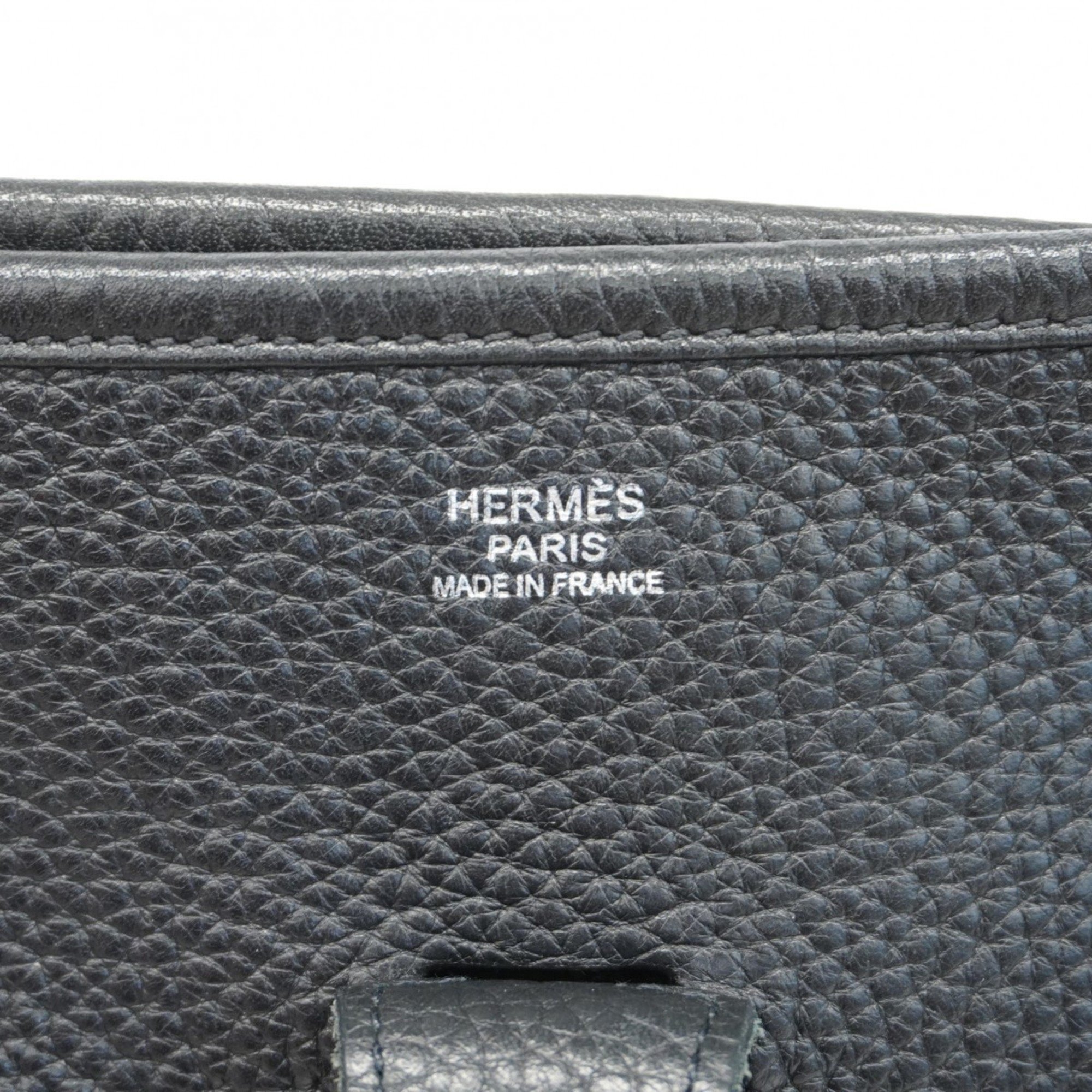 Hermes Shoulder Bag Evelyn 3GM Taurillon Clemence Black O Stamp Ladies