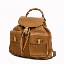 Gucci Backpack/Daypack Bamboo 003 2058 0016 Leather Camel Women's