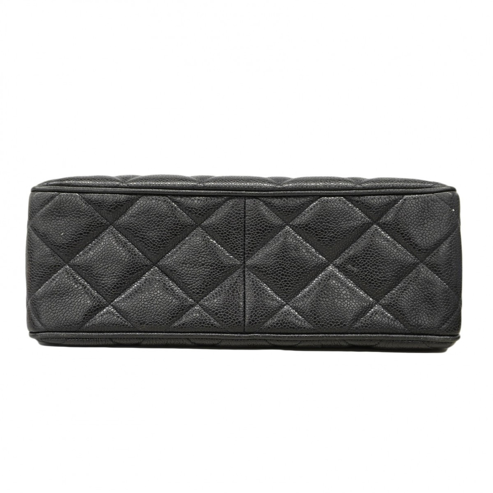 Chanel Shoulder Bag Matelasse Decacoco Caviar Skin Black Women's