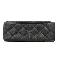 Chanel Shoulder Bag Matelasse Decacoco Caviar Skin Black Women's