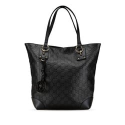 Gucci Guccissima Interlocking G Tote Bag 247237 Black Leather Women's GUCCI