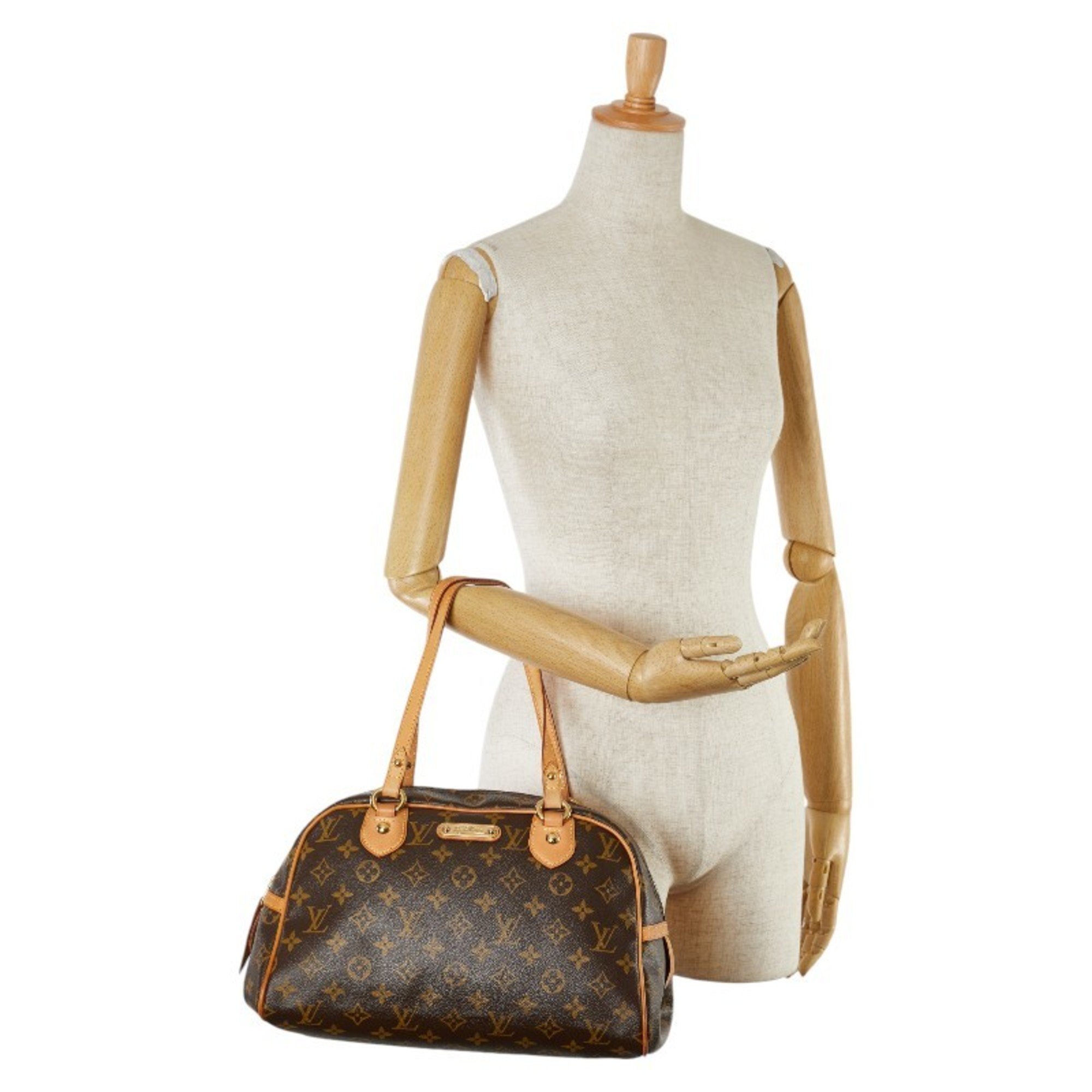 Louis Vuitton Monogram Montorgueil PM Handbag M95565 Brown PVC Leather Women's LOUIS VUITTON