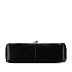 Chanel Matelasse 25 Double Flap Coco Mark Chain Shoulder Bag Black Lambskin Women's CHANEL