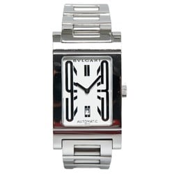 BVLGARI Rettangolo Watch RT45S Automatic White Dial Stainless Steel Men's