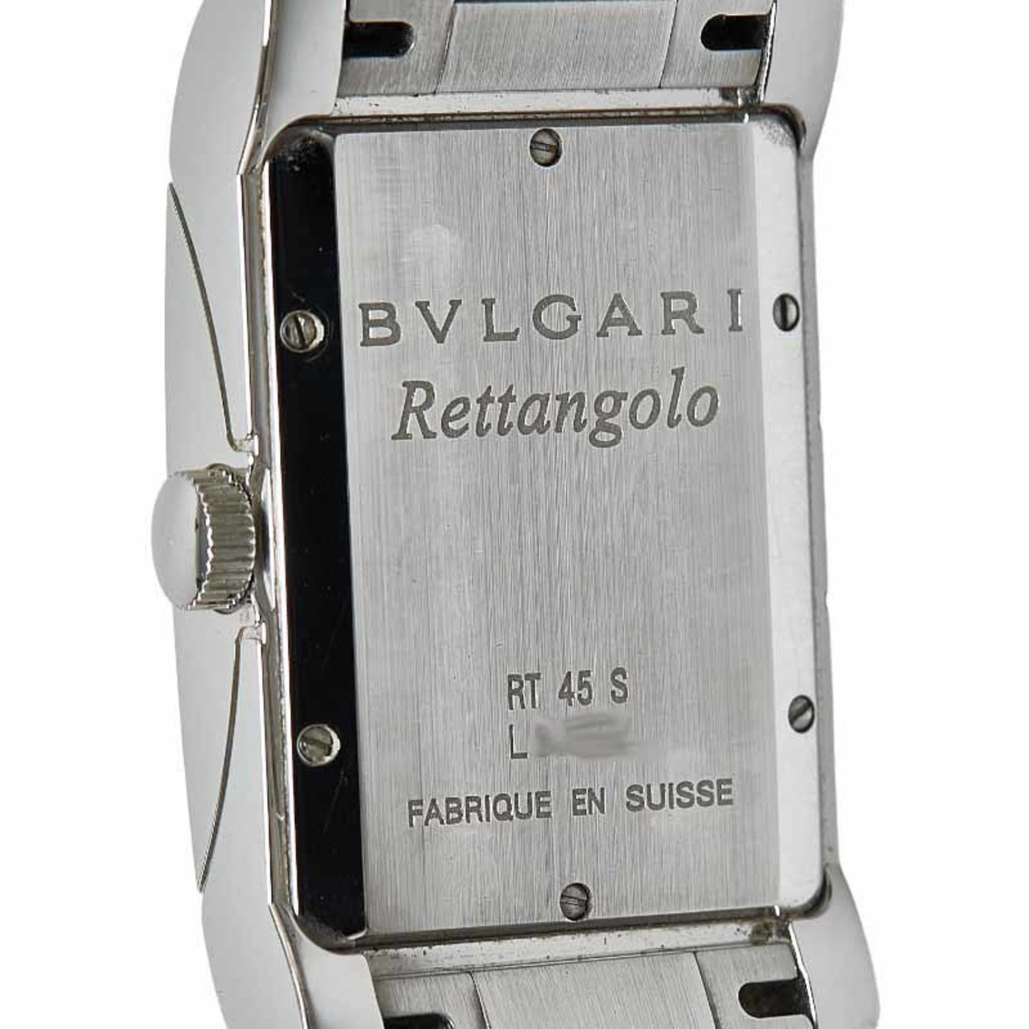 BVLGARI Rettangolo Watch RT45S Automatic White Dial Stainless Steel Men's