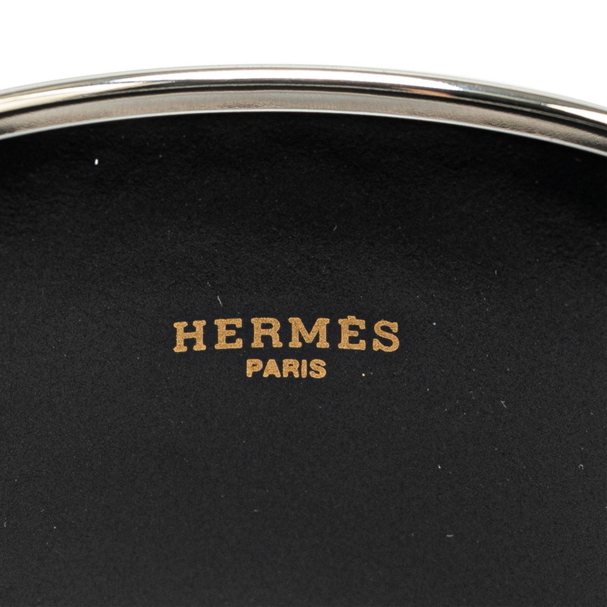 Hermes enamel bangle TGM carriage seven-burned silver black metal ladies HERMES