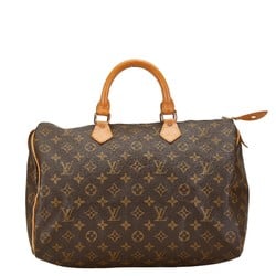 Louis Vuitton Monogram Speedy 35 Handbag Boston Bag M41107 Brown PVC Leather Women's LOUIS VUITTON