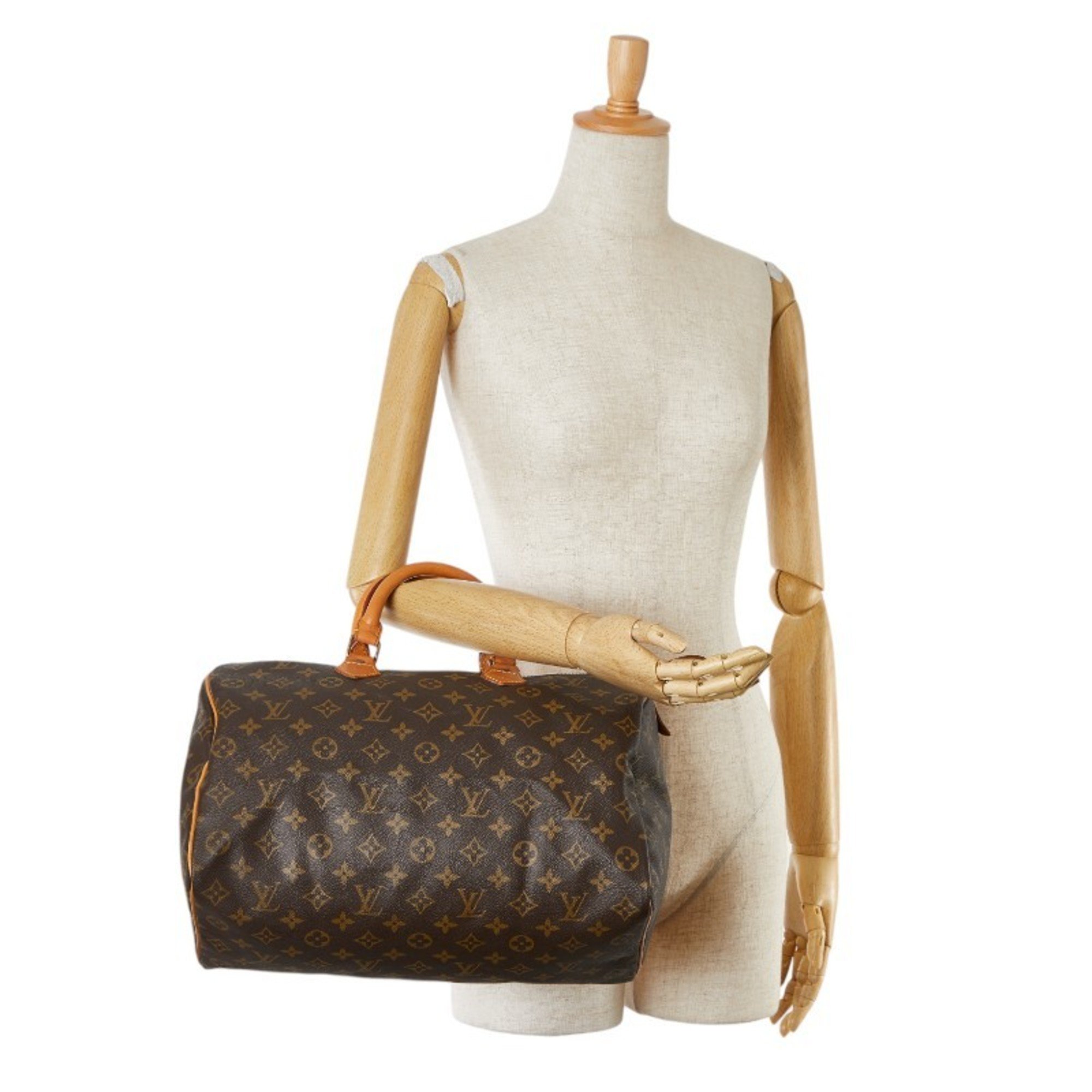 Louis Vuitton Monogram Speedy 35 Handbag Boston Bag M41107 Brown PVC Leather Women's LOUIS VUITTON