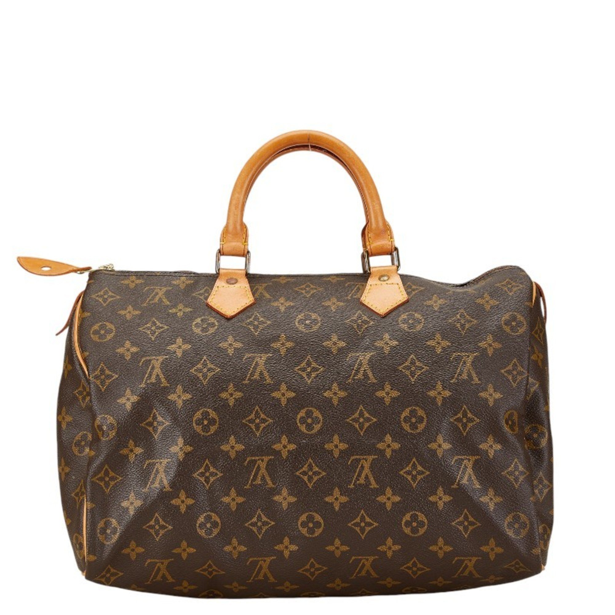 Louis Vuitton Monogram Speedy 35 Handbag Boston Bag M41107 Brown PVC Leather Women's LOUIS VUITTON