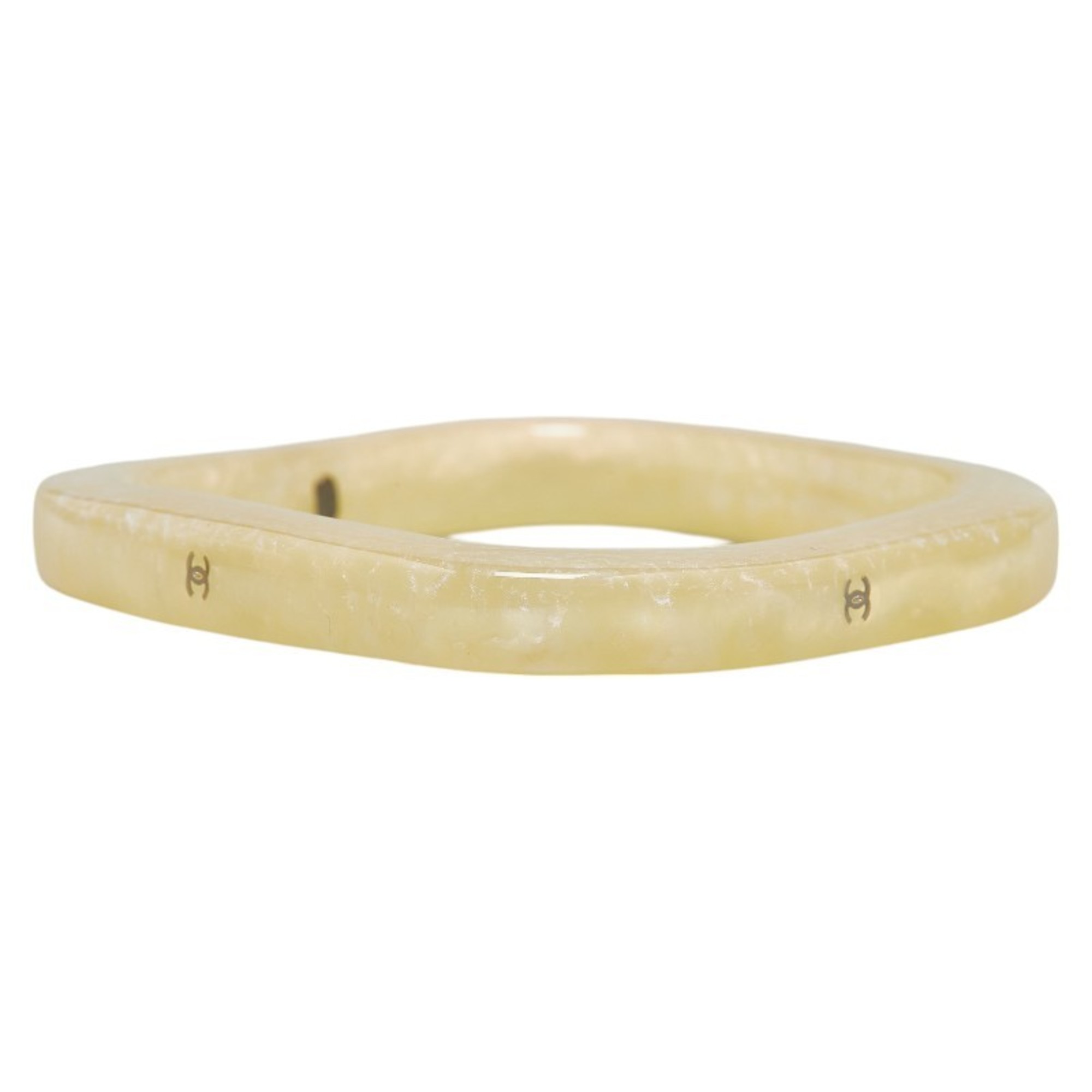 Chanel Coco Mark Square Bangle Marble Acrylic Women's CHANEL