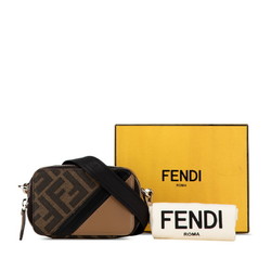 FENDI ZUCCA DIAGONAL SHOULDER BAG 7M0344 BROWN PVC LEATHER WOMEN'S