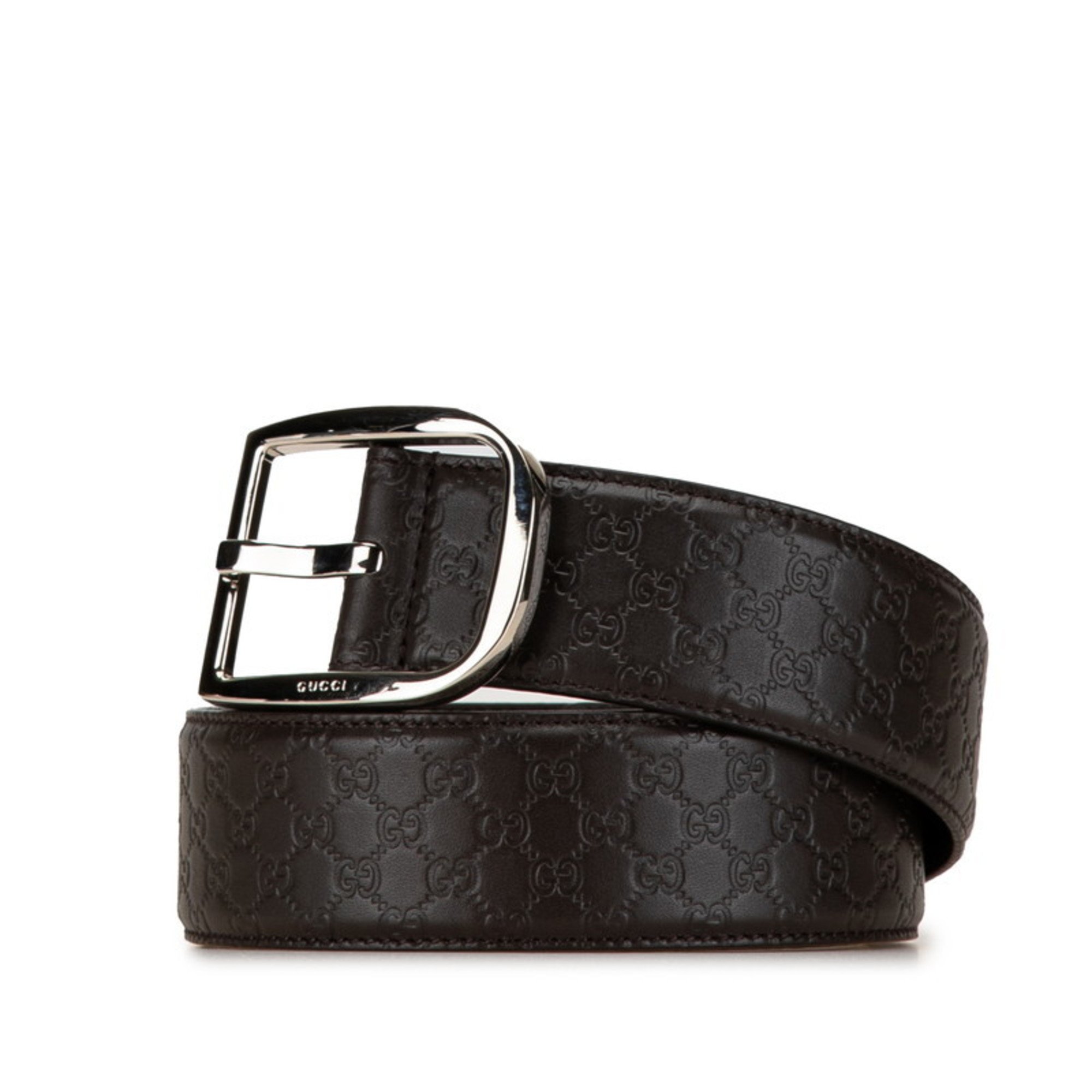 Gucci Guccissima Belt 85/34 449716 Brown Leather Men's GUCCI