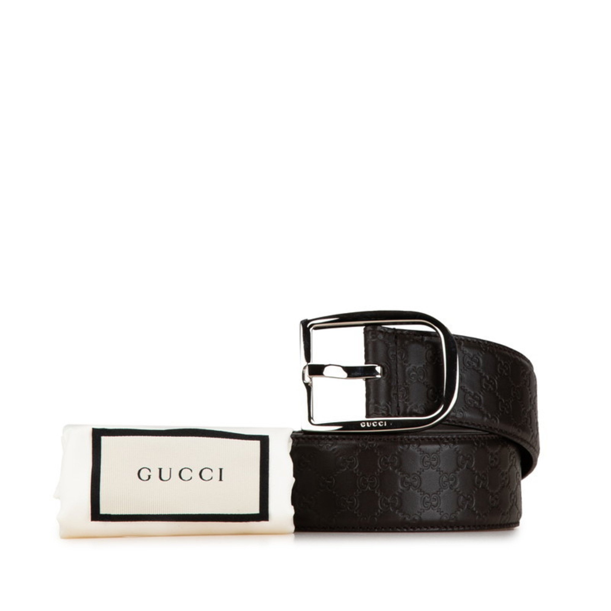 Gucci Guccissima Belt 85/34 449716 Brown Leather Men's GUCCI