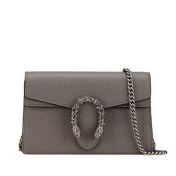 Gucci Dionysus Chain Shoulder Bag 476432 Grey Leather Women's GUCCI