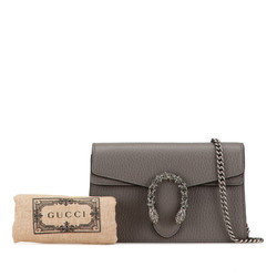 Gucci Dionysus Chain Shoulder Bag 476432 Grey Leather Women's GUCCI