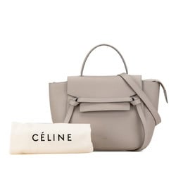 Celine Nano Belt Bag Handbag Shoulder S-GA-5107 Beige Leather Women's CELINE