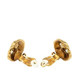 Chanel Matelasse Coco Mark Earrings Gold Plated Women's CHANEL