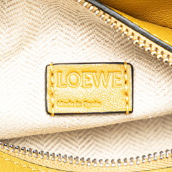 LOEWE Anagram Puzzle Bag Handbag Shoulder Yellow White Leather Women's