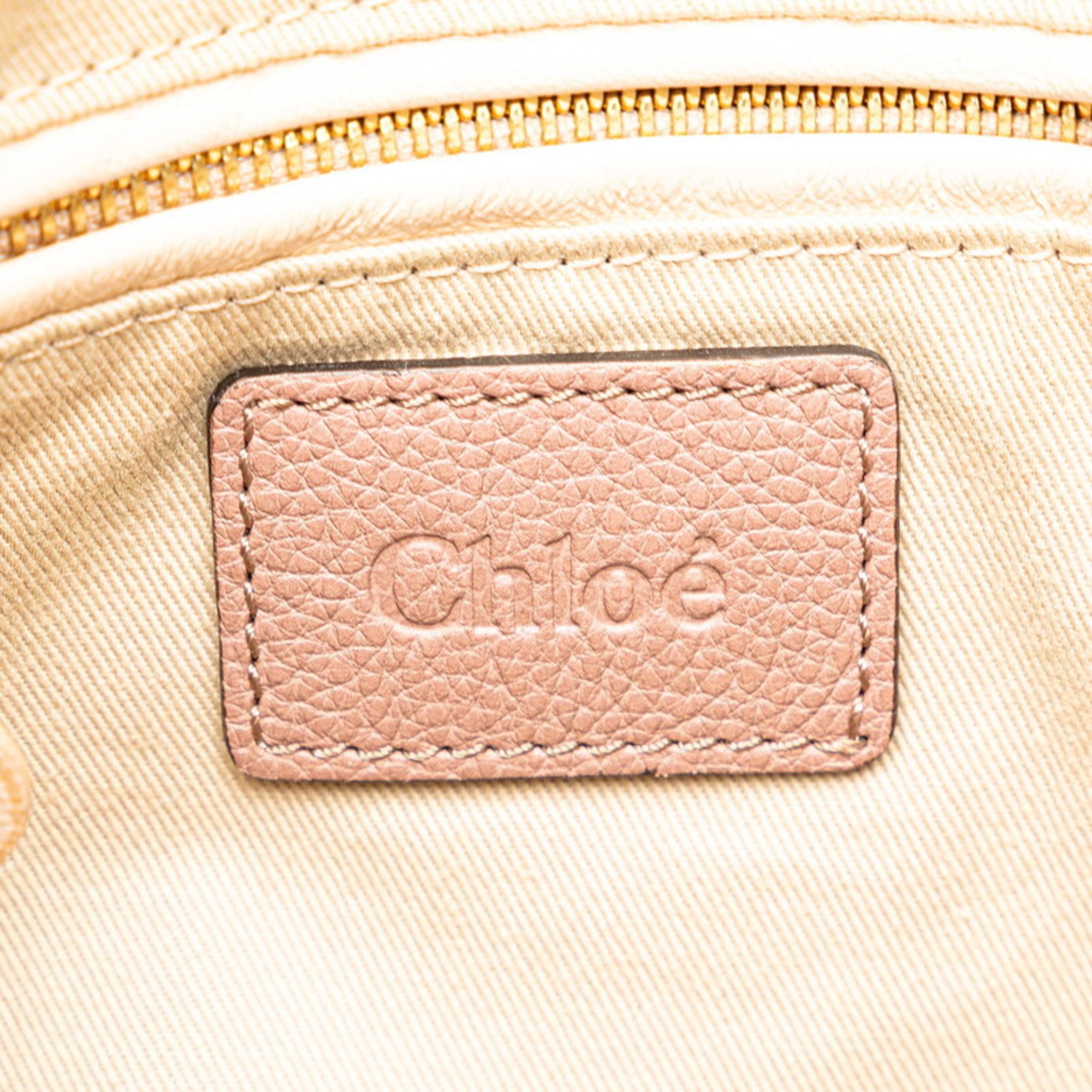 Chloé Chloe Paraty handbag shoulder bag pink beige leather women's