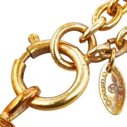 Chanel Matelasse Coco Mark Necklace Gold Plated Women's CHANEL