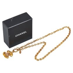 Chanel Matelasse Coco Mark Necklace Gold Plated Women's CHANEL