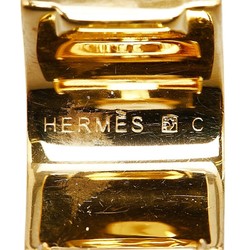 Hermes enamel cloisonné flower motif earrings gold white multicolor plated women's HERMES