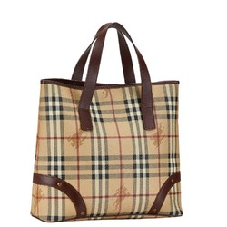 Burberry Nova Check Shadow Horse Handbag Tote Bag Beige Wine Red PVC Leather Women's BURBERRY