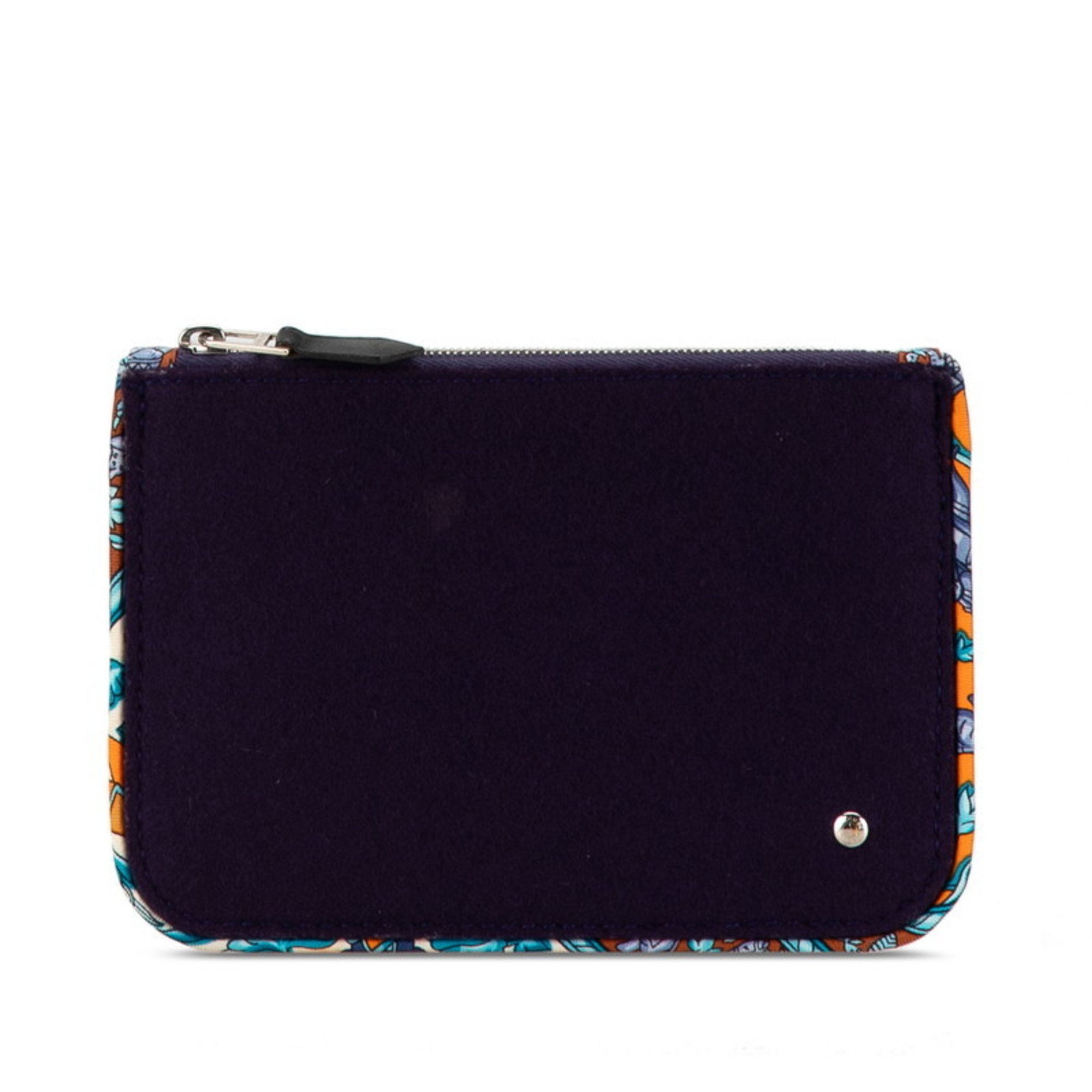 Hermes Serie Button Silk In-Pouch Purple Wool Women's HERMES