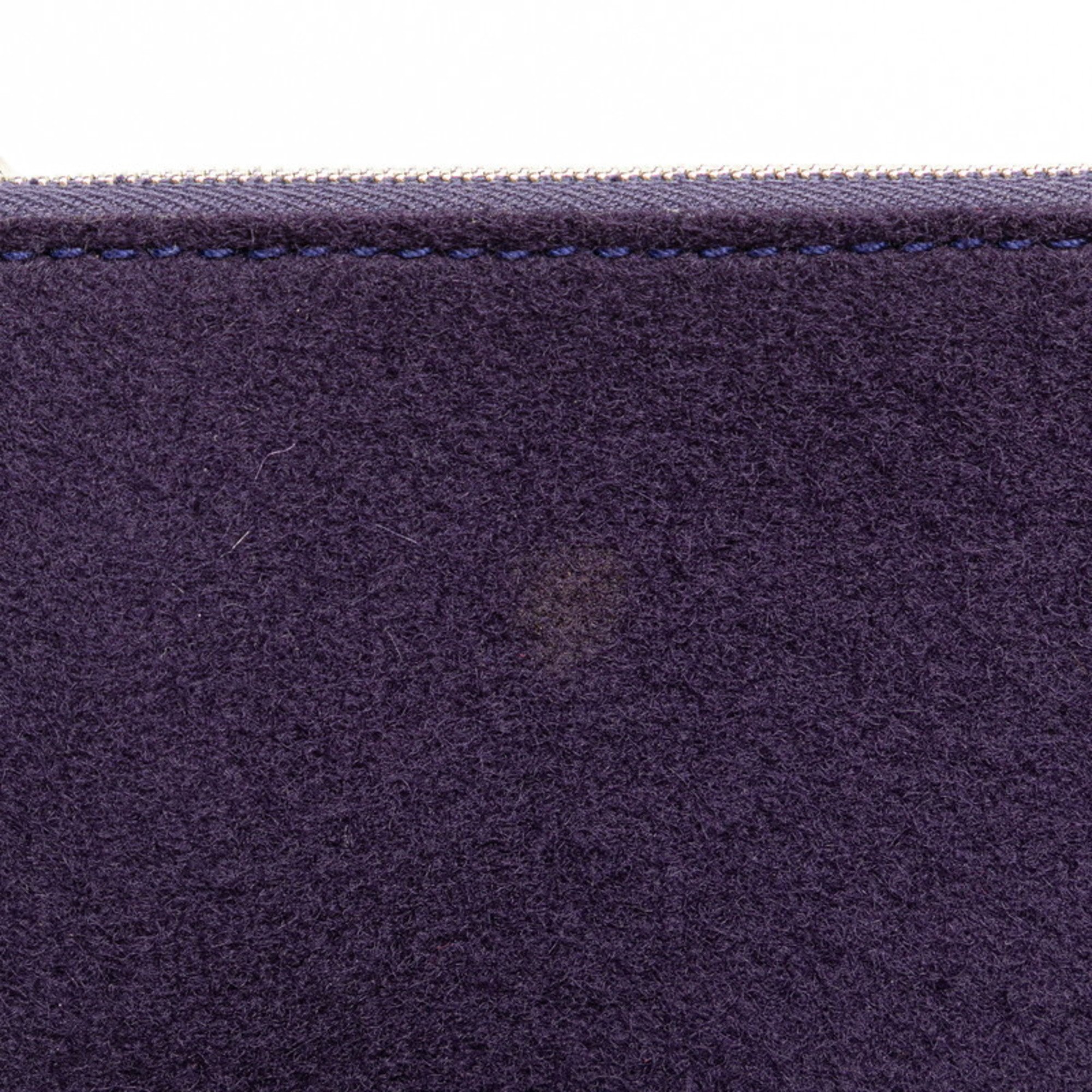 Hermes Serie Button Silk In-Pouch Purple Wool Women's HERMES