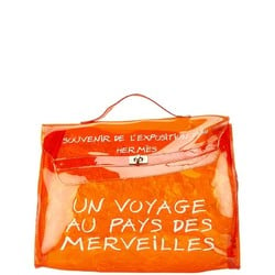 Hermes Vinyl Kelly Handbag Orange Clear Women's HERMES