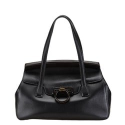 Salvatore Ferragamo Gancini Tote Bag Shoulder Black Leather Women's