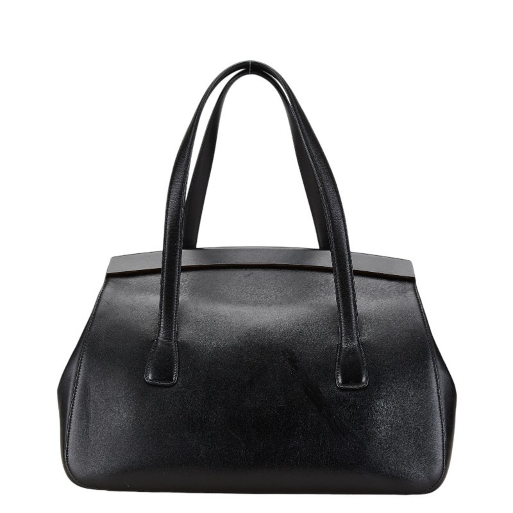 Salvatore Ferragamo Gancini Tote Bag Shoulder Black Leather Women's